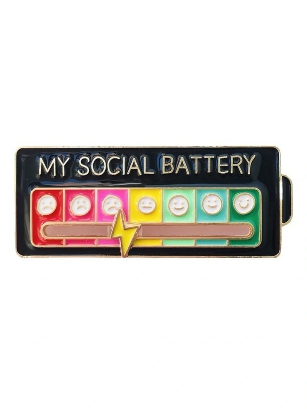 My Social Battery Enamel Pin – Funny Introvert Mood Battery Lapel Pin